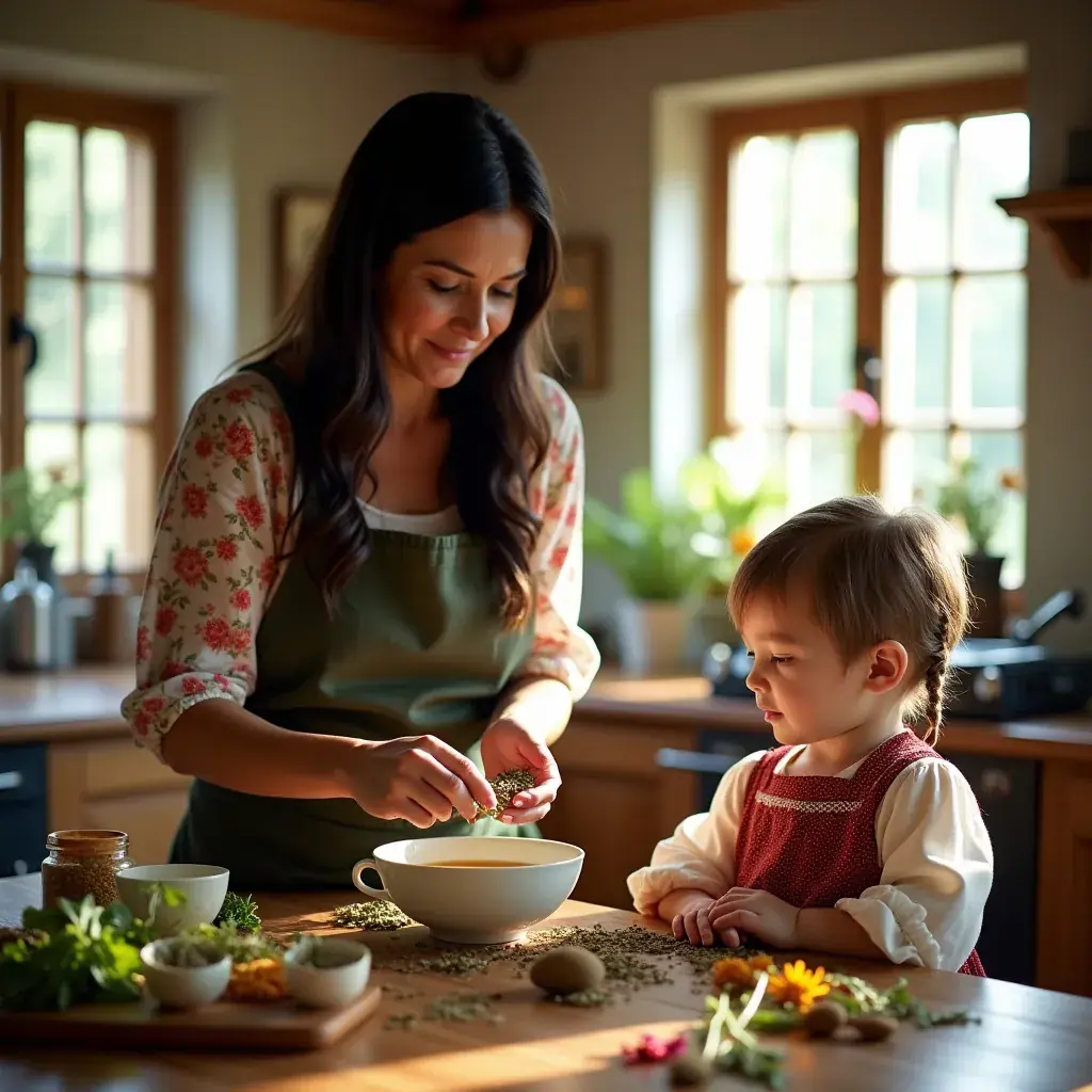 Friss zöld fűszernövények a szívbarát tea elkészítéséhez.